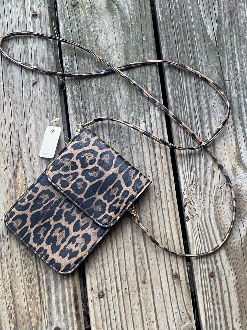 Leopard Print Crossbody Phone Wallet